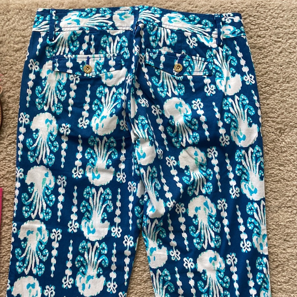 Lilly Pulitzer Cocoanut Walk Crop Indigo Get In Line - Picture 5 of 8